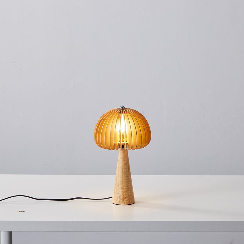 Vintage Wooden Oval Table Lamp – Classic Indoor Lighting with Rustic Charm