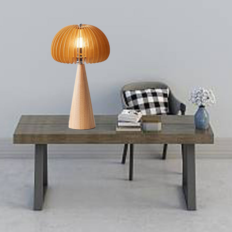 Vintage Wooden Oval Table Lamp – Classic Indoor Lighting with Rustic Charm