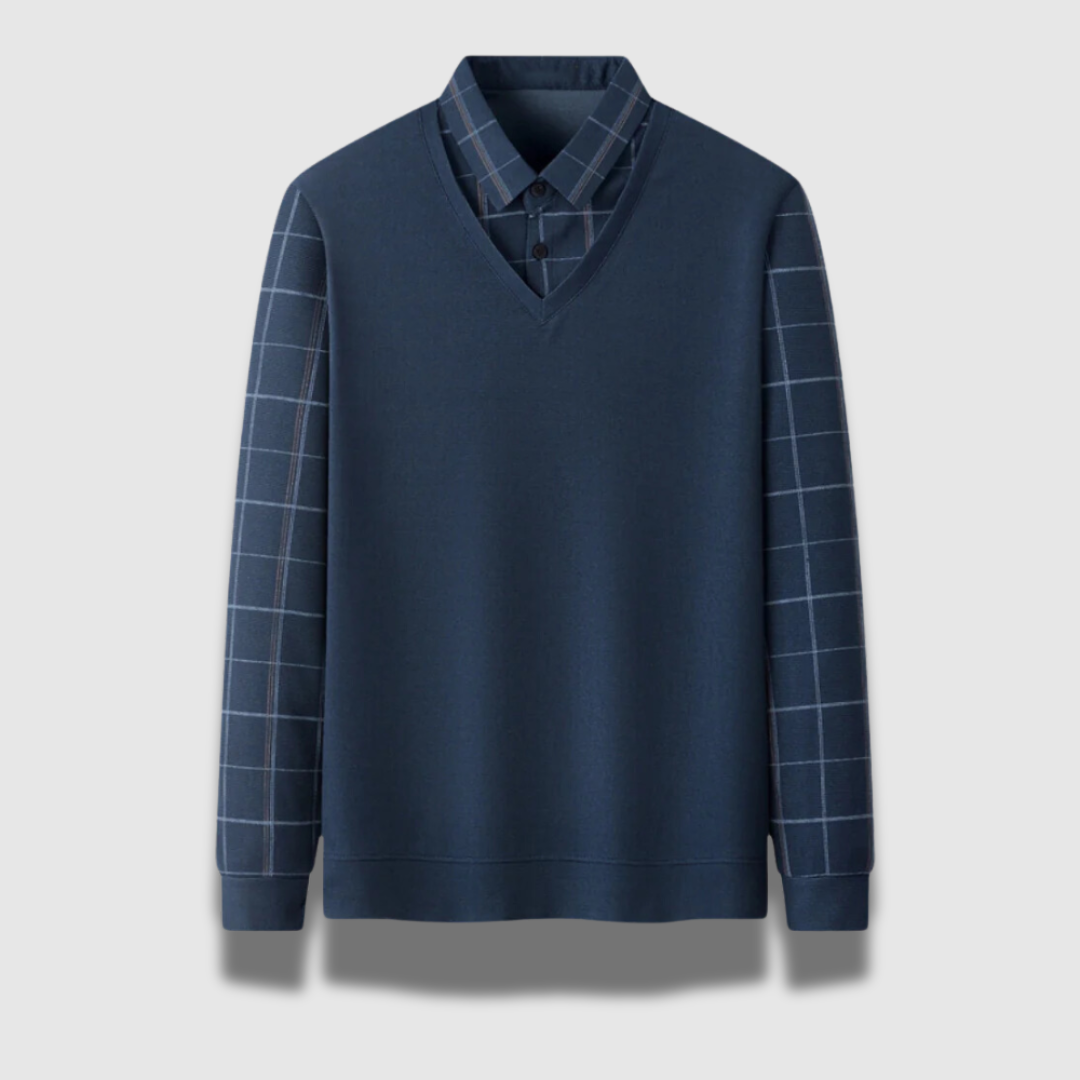 Men’s Checkered Shirt Sweater – Stylish Comfort for Every Season