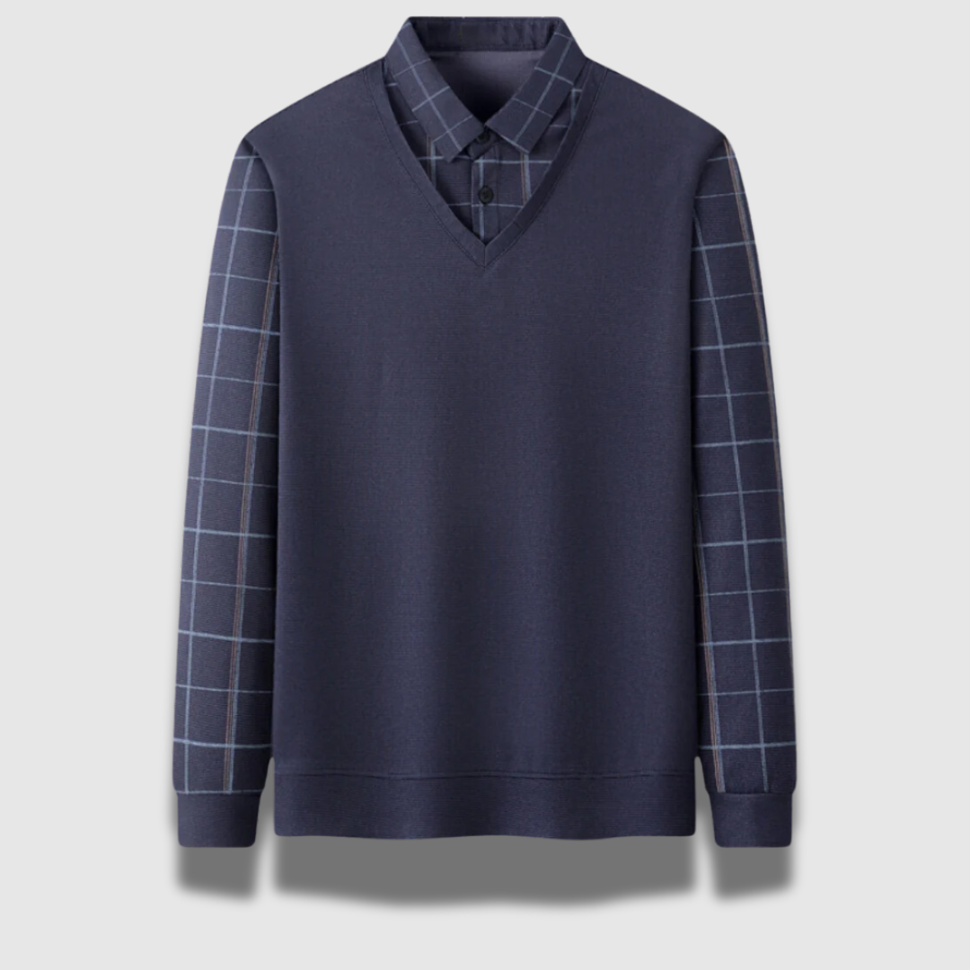 Men’s Checkered Shirt Sweater – Stylish Comfort for Every Season