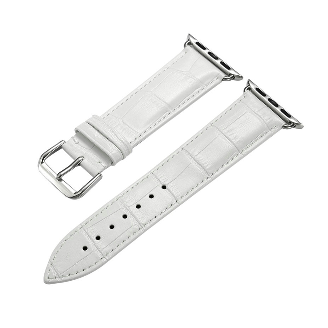 White Dress Leather Band for Apple Watch