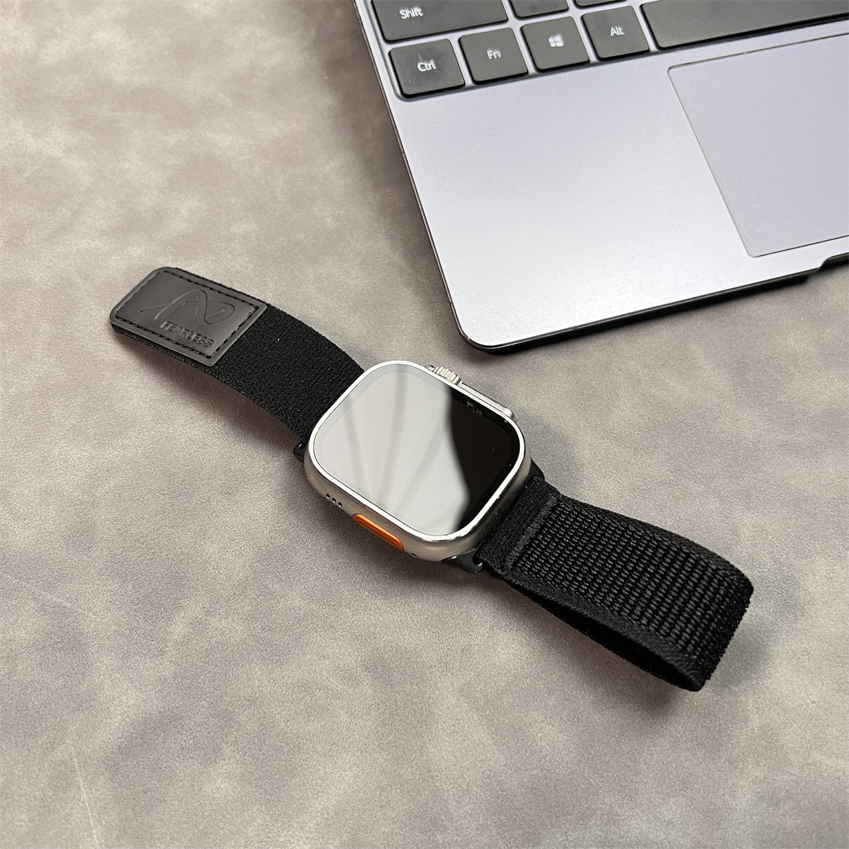 Black Fearless Nylon Leather Band for Apple Watch