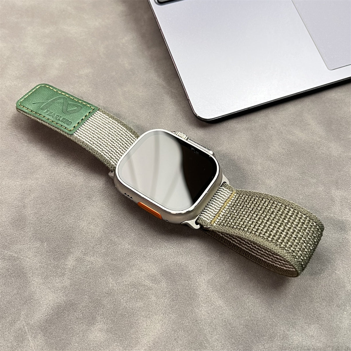 Green Fearless Nylon Leather Band for Apple Watch