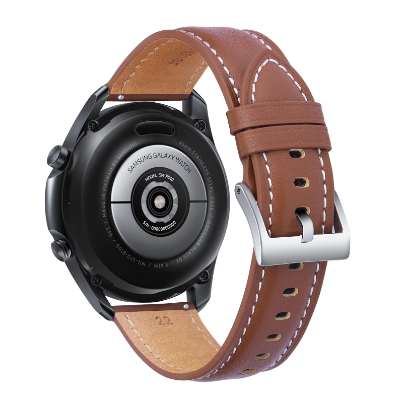 Brown Retro Leather Band for Samsung Watch in 20mm/22mm